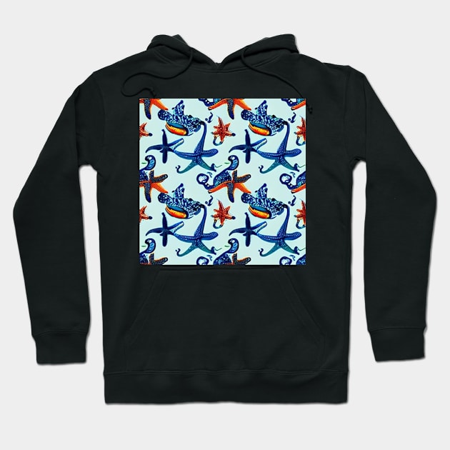 Starfish Abstract Pattern Hoodie by TrapperWeasel